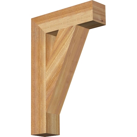 Traditional Block Rough Sawn Bracket, Western Red Cedar, 4W X 16D X 24H